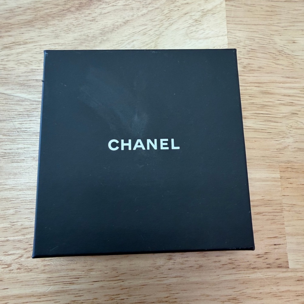 CHANEL Black and Silver Brooch